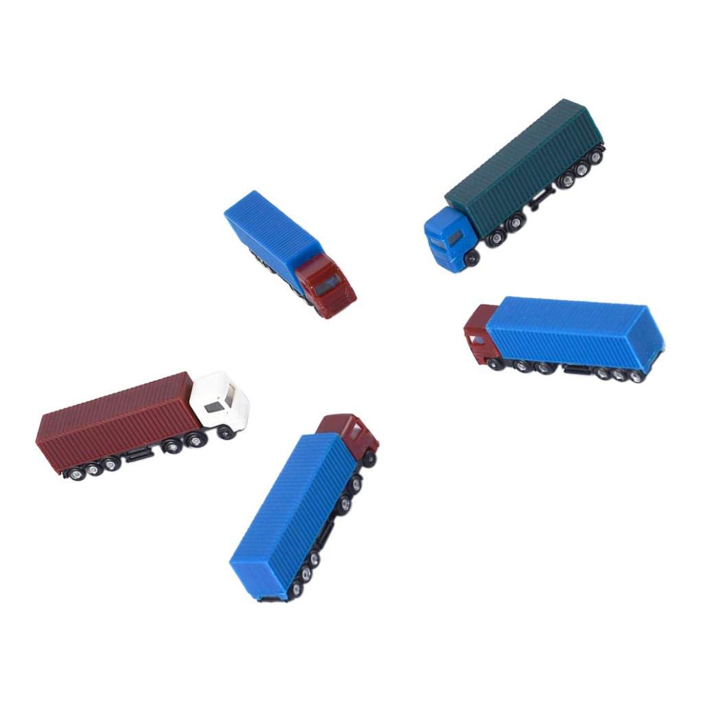 5 piezas pintadas modelo de coches, camiones, construcción, tren, escala N Z (1 a 200)