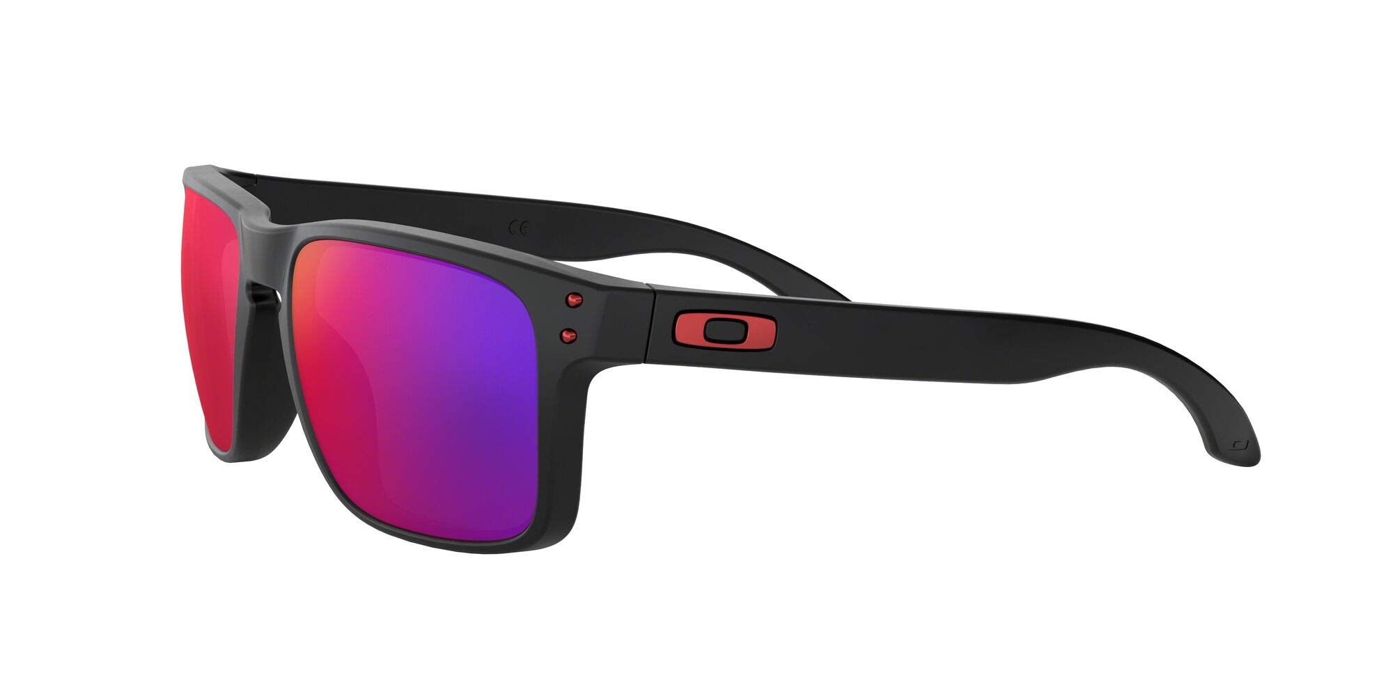 Oakley Sonnenbrille Holbrook W/Warm, 55, Matte Black / Positive Red Iridium