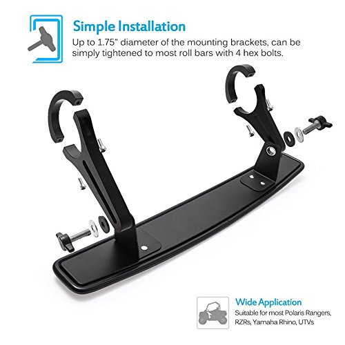 Baby Car Mirror Rear View UTV 15" Rear View Mirror Convex Mirror With 1.75" Clamp Golf Cart Cover