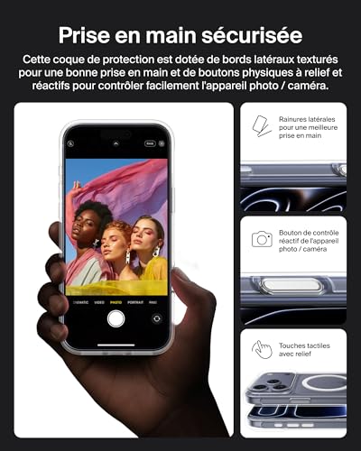 Coque iPhone 17 Pro Max Belkin transparente avec protection antimicrobienne et technologie MagSafe