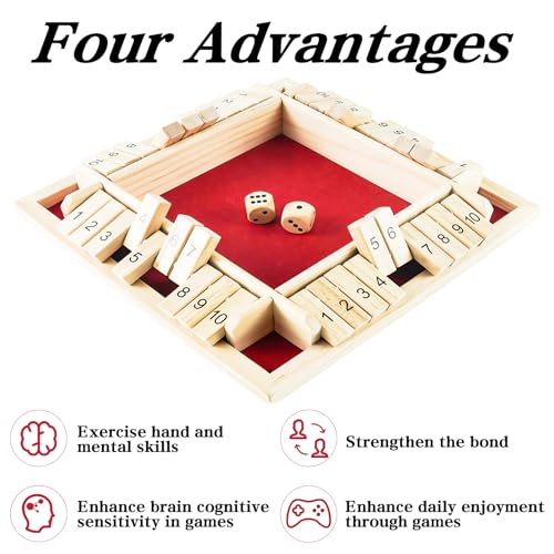 Juego Shut The Box de madera para 2-4 jugadores miniatura 4