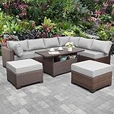 Lviden 9 Pieces Wicker Patio Furniture Set Outdoor PE Rattan Sectional...