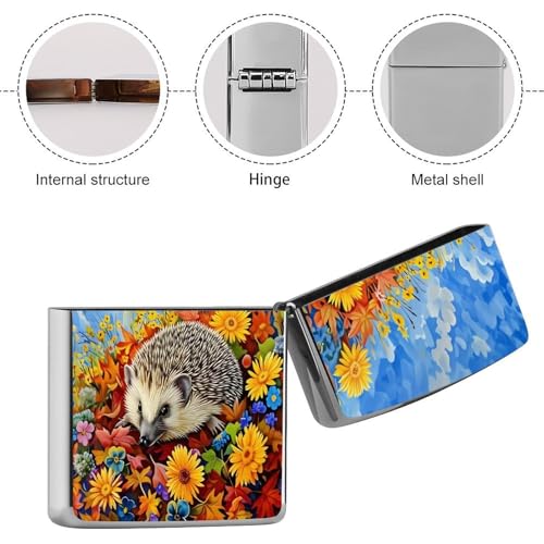 Funda para encendedor cobre diseño erizo flores miniatura 5