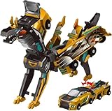 Dinosaur Transforming Car Toy, Transformation Car Toy with Collision, 2 Magnetic Cars Convert into Dinosaur Toys for Birthday Christmas Easter Boys & Girls Age 3-8