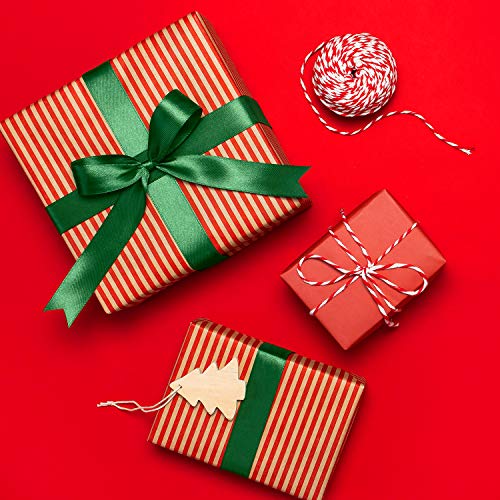 FEPITO Dark Green Ribbon 6mm 10mm 15mm Green Satin Ribbon Set Ribbons for Crafts Gift Wrapping Floristry Christmas Decoration (23M/Roll x 3Rolls)(Green) - Image 3