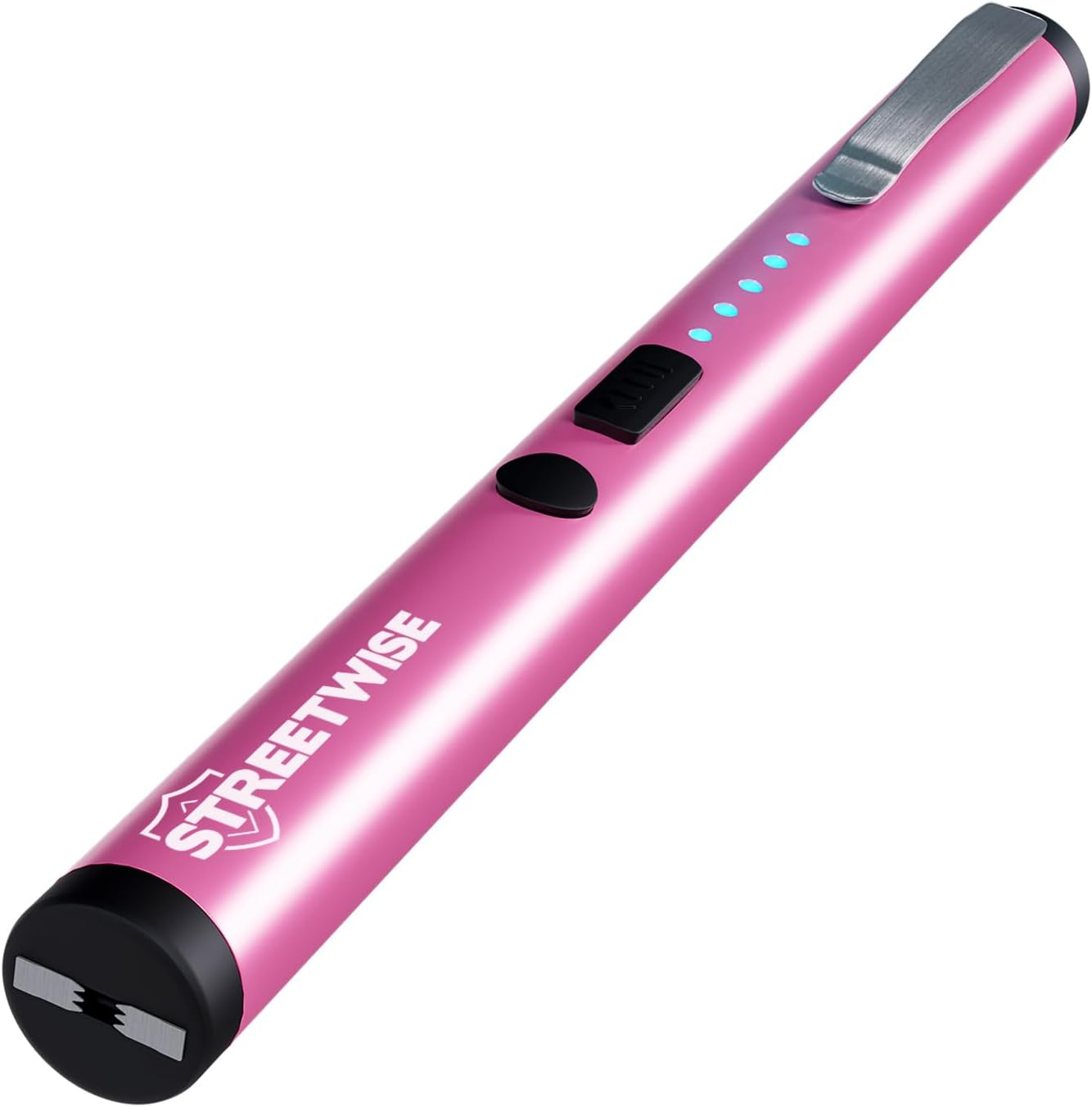 Streetwise Pain Pen 25,000,000 Volts Stun Gun for Self Protection - Tactical Stun Pen for Women and Men, USB Rechargeable, Battery Indicator, Durable Clip, Compact and Concealable for Protection