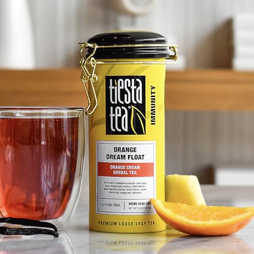 Image of Tiesta Tea - Orange Dream Float Tea, Loose Leaf, Orange Cream Herbal Tea, Premium Caffeine-Free Tea Blend, Make Hot or Iced & Up to 50 Cups, 5 oz Refillable Tin