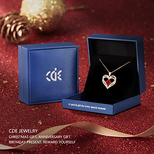 CDE Forever Love Heart Necklaces for Women, Wedding Anniversary, Birthday Mothers Day Christmas Day Gifts for Mom, Mother, Wife, friend, S925 Silver Jewelry with Birthstone Pendant - Image 5