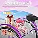 Outroad Comfort Tricycle, 24/26 inch 1 Speed Cruiser Trike, 3 Wheel Bikes with Large Basket for Seniors, Women, Men, Adult Trikes for Shopping Picnic Outdoor Sports, 24-inch Purple