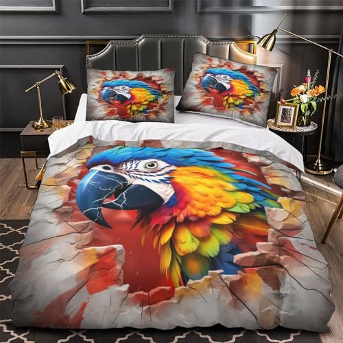 Parure de lit perroquet 100% microfibre 3D haute densité double - 4