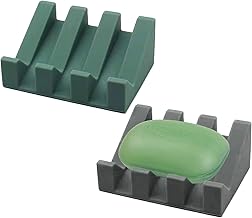 YQWIN 2PCS Silicone Soap Dish Waterfall Soap Dish Self Draining Soap Dishes Holder Soap Saver Mat for Shower Bathroom Bar Holder Bathroom Kitchen Bath Tub Sponges