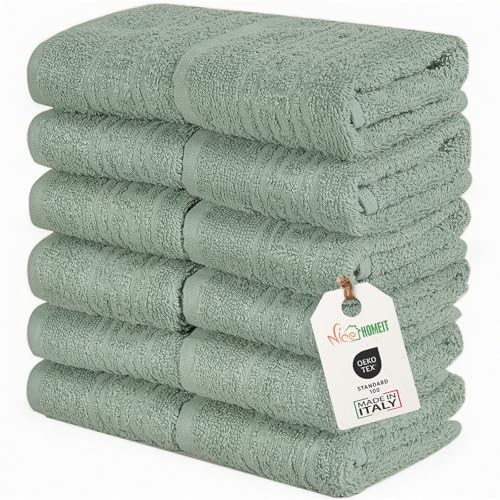 nice homeit Lot de 12 mini serviettes de toilette 30 x 30 cm - Serviettes visage et invités 100 %...