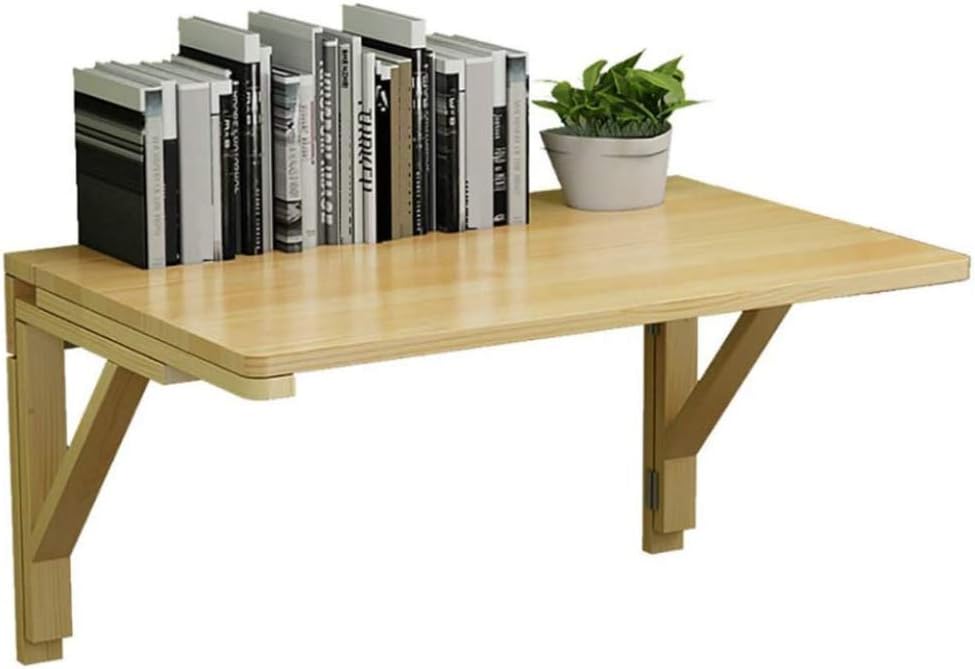 ナチュラルソリッドウッドウォールテーブルドロップダウンウォール