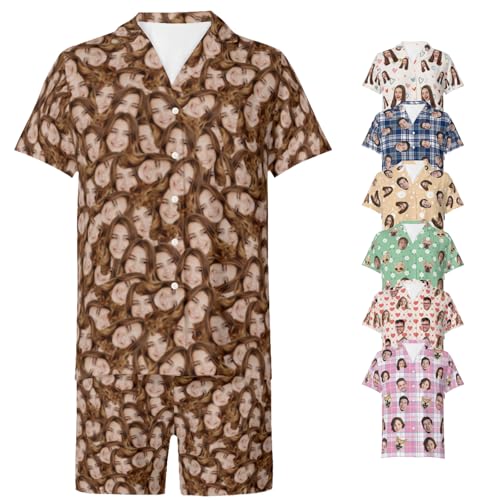 Custom Pajama Set with Face Personalized Pajamas for Men Custom Funny Pjs for Women Gifts for Birthday Valentine's Day