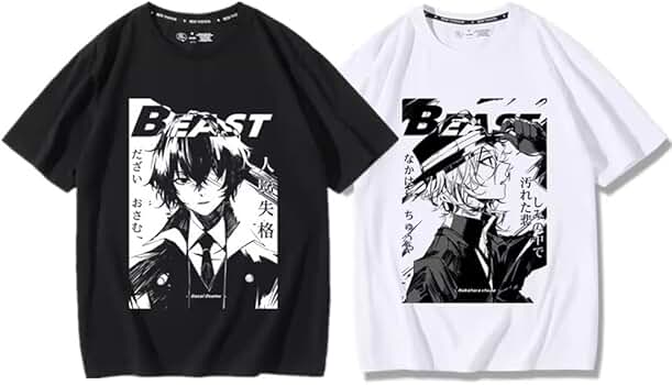Amazon | [KOUN] 文豪ストレイドッグス Tシャツ 太宰治 中原中也