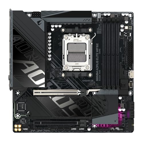 GIGABYTE B850M AORUS ELITE WIFI6E Scheda madre - CPU AMD Ryzen serie 9000, VRM digitale a 12+2+2 fasi, fino a 8200 MHz DDR5 (O.C.), 1x M.2 PCIe 5.0 + 1x M.2 PCIe 4.0, Wi-Fi 6E, LAN 2.5 GbE - Scheda madre - Immagine 1