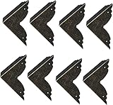 8 Piezas Protector Esquinas Muebles Metalico, Protector Esquinas Metalico, Cantoneras Protectoras Vintage, Hierro Cantoneras con Tornillos para Estuches, Joyeros, Cantos de Muebles