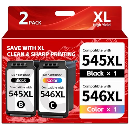 Jualihai PG-545XL CL-546XL Cartouche d'encre Remplacement pour Canon 545-546 XL pour Encre Canon 545 et 546 XL pour Pixma TS3350 MG2550S TS3150 MG2555S TS3450...