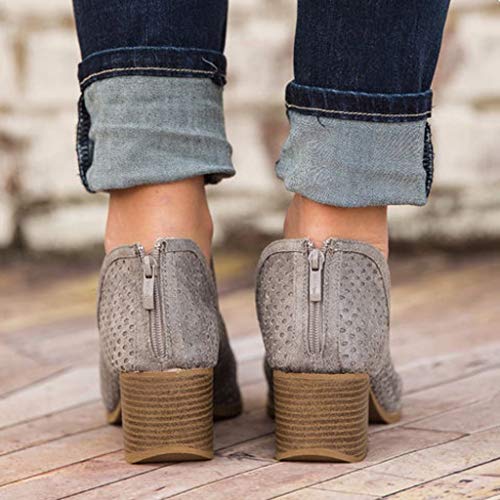 Sandálias femininas Fainosmny salto baixo salto baixo sandálias de cano curto sandálias peep toe sap