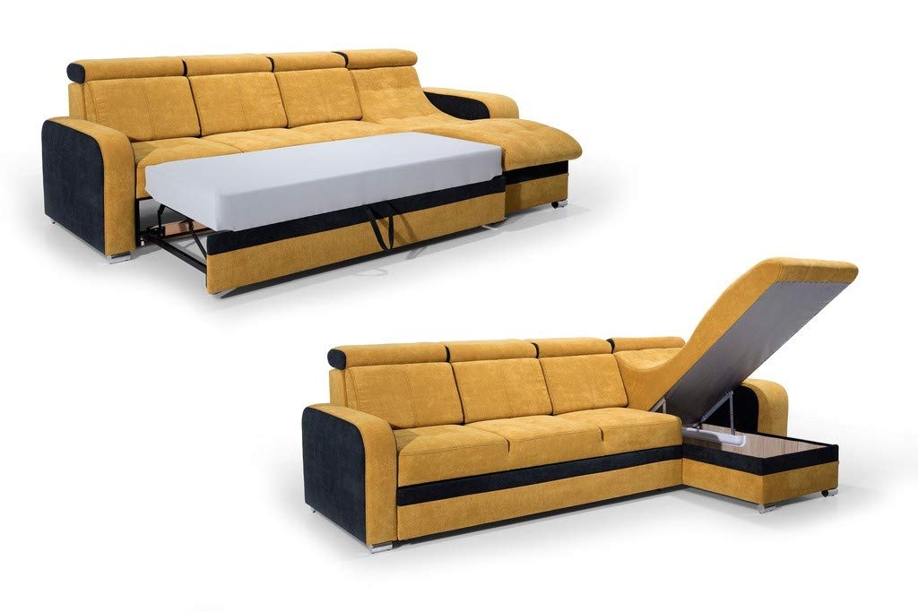 Robin Inspire Bristol Divano Angolare Letto Destra Grigio Nero