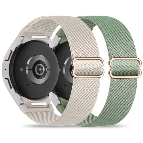 2 Stück Nylon Armband für Samsung Galaxy Watch 7/6/5/4 40mm 44mm/6 Classic 47mm 43mm/4 Classic 46mm 42mm/5 Pro 45mm/FE -...