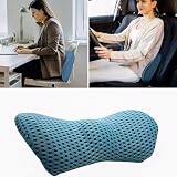 Retoo Lendenkissen Orthopädisches 23x13x46 cm, Lendenwirbelkissen aus Memory Foam, Rückenstützkissen mit Atmungsaktives Material, Universell für Bett, Stuhl, Auto, zur Schmerzlinderung im unteren Rück