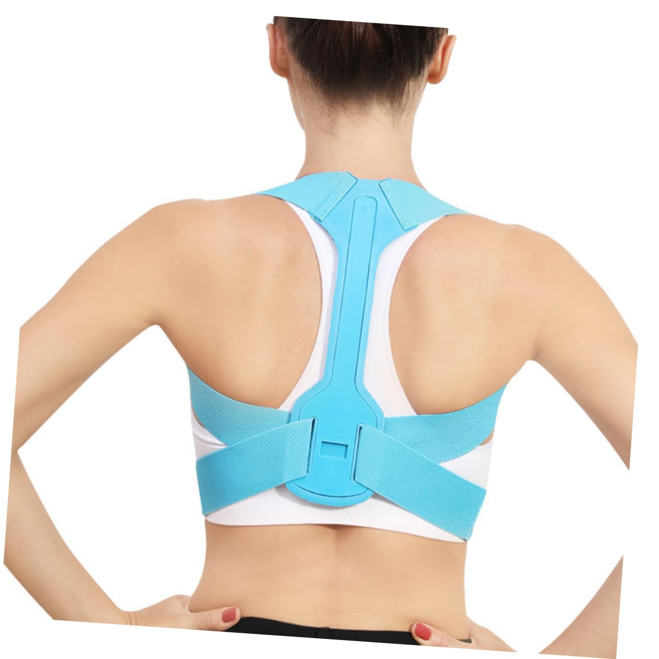 HAWILLOSCH Sitting Posture Belt Hunchback Shoulder Belt for Adult Comfort Material Size Blue Posture