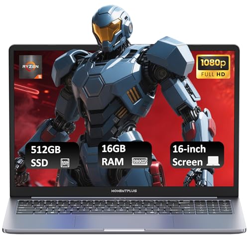 【Display HD da 16 Pollici, Tastiera Retroilluminata】MOMENTPLUS notebook 3550H è dotato di un display HD da 16 pollici (1920×1200) con cornice ultrasottile, altoparlanti stereo e una fotocamera frontale, per immagini nitide e vivide. La tastiera retroilluminata integrata migliora la visibilità in ambienti scarsamente illuminati, consentendo un campo visivo più ampio e un'esperienza visiva più confortevole, sia che tu stia lavorando su documenti, guardando video o studiando.
