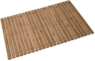 Rectangular Bamboo Slatted Folding Duck Board Bathroom Bath Non Slip Shower Mat.