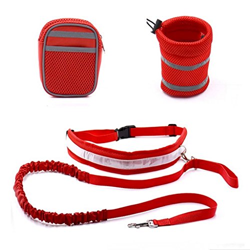 homozy – Tênis elástico de nylon para corrida e caminhada – Vermelho, 145 – 190 cm