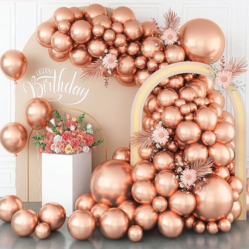 Image of Party Propz Rose Gold Balloons For Decoration - Set Of 25 Pcs Rose Gold Balloons For Birthday | Balloons For Decoration | Bachelorette Party Decorations (Latex)