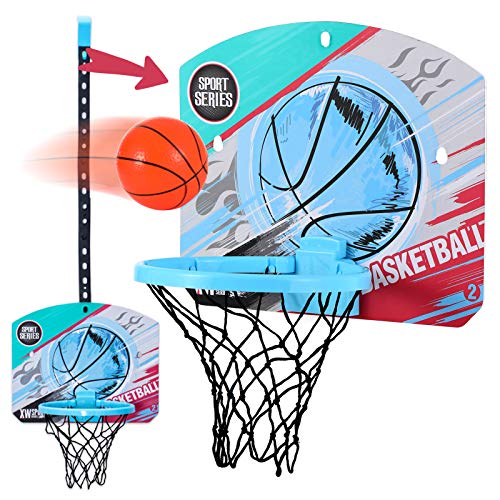Mini Basketball Hoop Indoor for Kids,Over the Door Basketball Hoop for Room,Office&Bathroom Games,Desk Accessories for Cubicle,Shooting Game Toy for Kids&Adults,Gift for Boys Girls Toddlers,Punch-Free