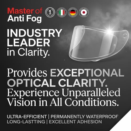 XII WY Film anti-buée universel pour casque de moto, insert de lentille de visière transparent ultra-mince résistant à la buée, 9,5 cm x 24,5 cm – vue 5