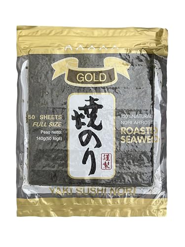 Dried Nori Seaweed for Japanese Sushi Gold 1 Pack of 50 Sheets (1 Pack) Dried Nori Seaweed for Japanese Sushi Gold 1 Pack of 50 Sheets (1 Pack)