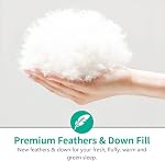 APSMILE Luxury All Season Down Feather Fibers Comforter Queen Size Duvet Insert with 100% Organic Cotton Cover, High Fill Power Medium Warmth (White, 90X90)