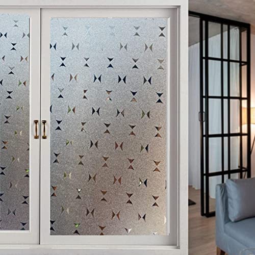 Image of SUNBIRD Window Film Privacy Colorful Window Sticker, Decorative Window Vinyl, Adhesive Home UV Blocking, Heat Insulation Static Cling for Bathroom Office (24 X 120 INCHES, Arrow Frosted)