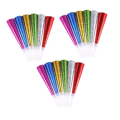 ibasenice 18pcs Party Horns Whistles Reusable Plastic for Birthday Parties Carnival Noisemakers Masquerade Ball Props