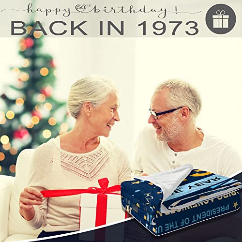 Shanfeirui 50Th Birthday Gifts For Women, 50Th Birthday Gifts For Men, 50Th Birthday, 50Th Wedding, 50Th Wedding Ideas, Back In 1973 Gifts Blanket 50 × 60 Inches #TOP5
