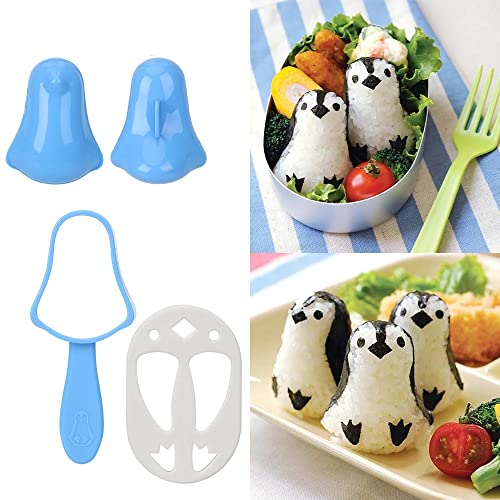 meine Plastic Sushi Nori Rice Mold Punch Pad Bento Tool Penguin Sushi Maker Sandwich Rice Ball Bento Maker Cooking Tool