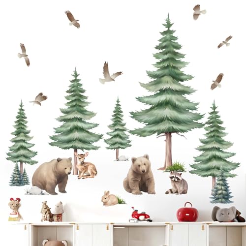 Vinilos decorativos grandes de árbol con osos miniatura 3