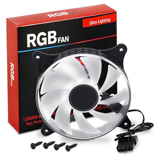 RiaTech 3 Pack RGB LED Series 120mm Case Fan For Pc, 1500 RPM, PWM connector Unique Ultra Quiet Long Life Gaming Cpu Cooler Fan - 4pin Molex connector - Image 3