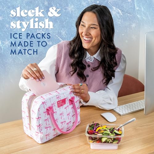 Image of Cool Coolers by Fit & Fresh Slim Ice Packs, Quick Freeze Reusable Ice Packs for Lunch Boxes & Coolers, Long-Lasting, Space Saving Lunch Ice Packs, Light Pink, 4Pk