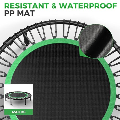 Image of 40 inch /48 inch Rebounder Trampoline for Adults with Bungee Cords, Exercise Rebounder for Adults Indoor /Outdoor Workout, Max Load 450 /550 LBS