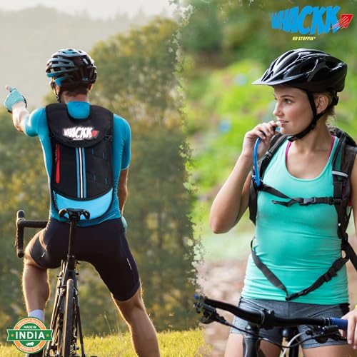Image of Whackk Aero Blue 5L Cycling Running Bag |Helmet Ball Holder | Unisex Camping & Hiking | 2L Hydration Pouch Compartment Connecting Water ducts Pockets |Exercise & Fitness|Motorcycle Trekking Outdoor