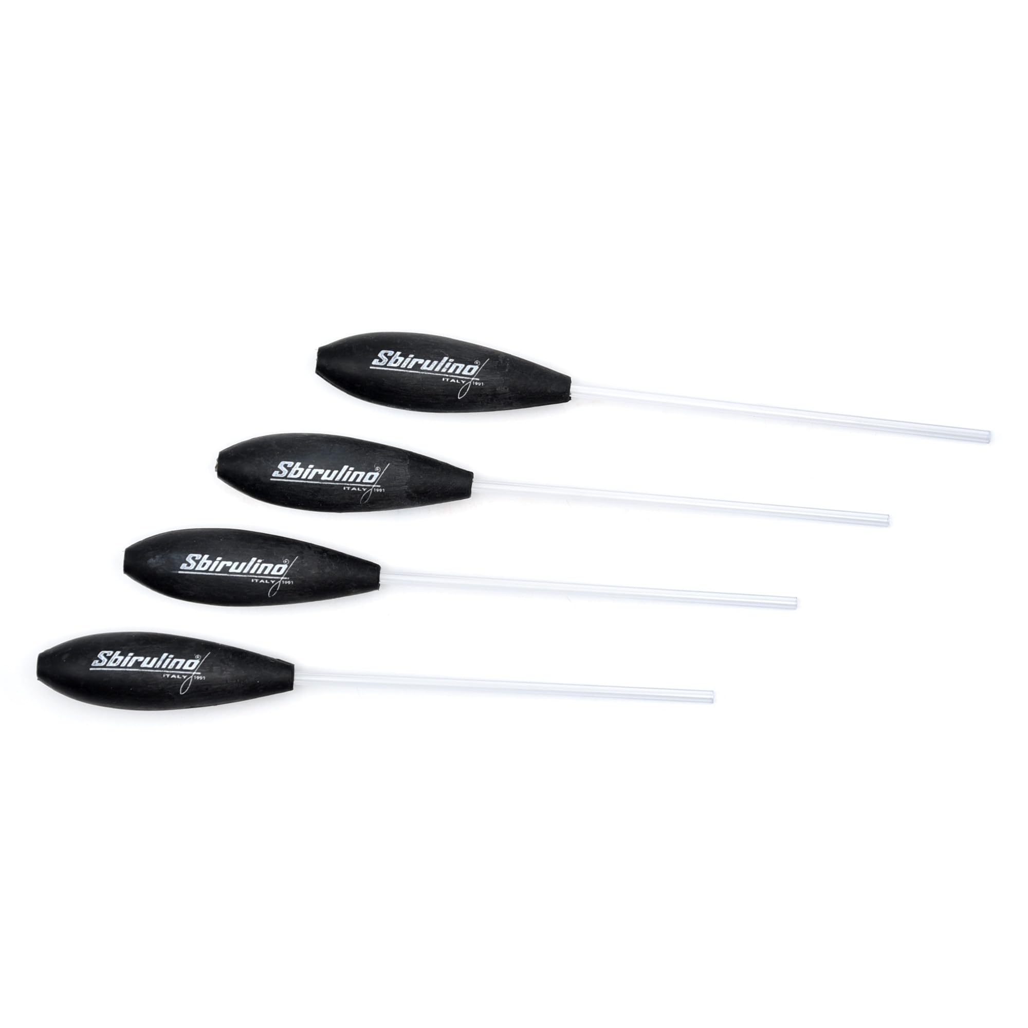 Sbirulino® Zestaw 4 pływających bombardowań (białych) – półtonący (przezroczysty) – super tonący (czarny) od 3 do 95 g