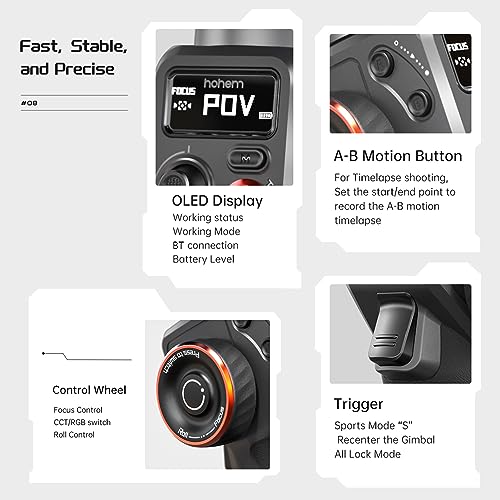 CIADAZ iSteady MT2 Kit Estabilizador de câmera de 3 eixos Estabilizador de gimbal para smartphone 1,