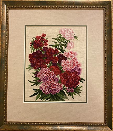 Image of RIOLIS - Sweet William 1463, Floral Cross Stitch Kits 9.5 inchX11.75 inch, Cross Stitch Kits for Beginners & Advanced, Crossstitching Kits Adult, Counted Stitching Kits, Flowers Embroidery Kit