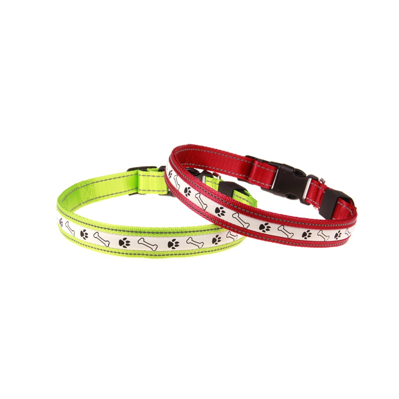 Beavorty 2piezas Collar Led para Intermitentes Collar De Seguridad para Paseos Diseño USB Recargable Mediano Verde