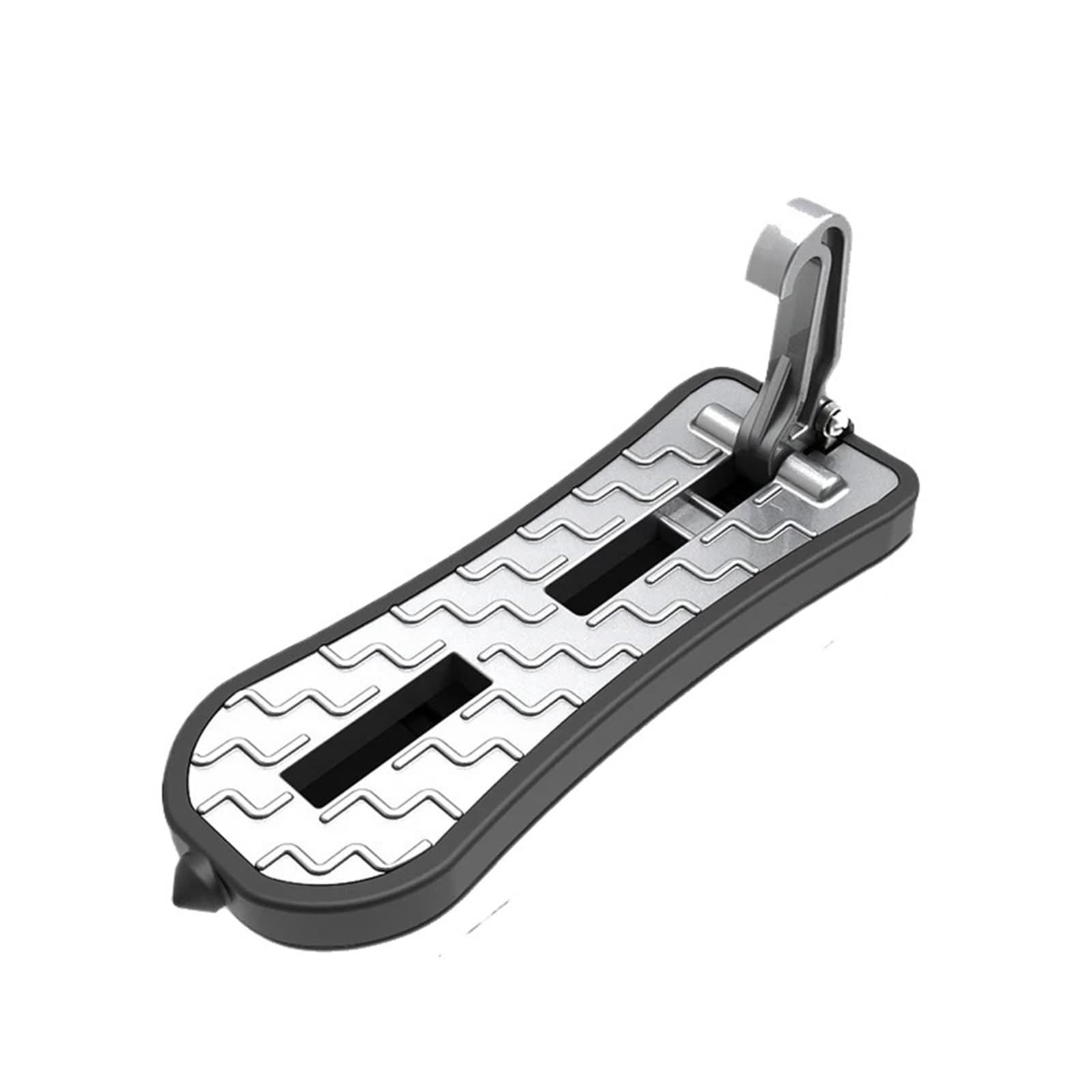estribo SUV Portaequipajes plegable para techo de coche, puerta paso, gancho pestillo universal, pedal auxiliar, escalera para equipaje automático(Extended In Silver)