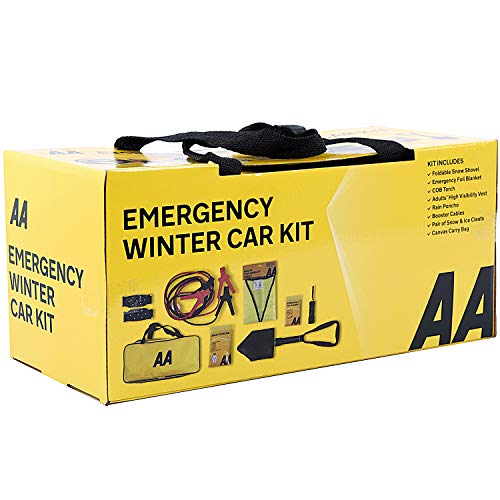 AA Emergency Winter Car Kit AA5281 - Folding Snow Shovel, 9-LED Torch, Foil Blanket, Hi-Vis Vest, Rain Poncho, Booster Cables, Pair Snow Grips - Image 3